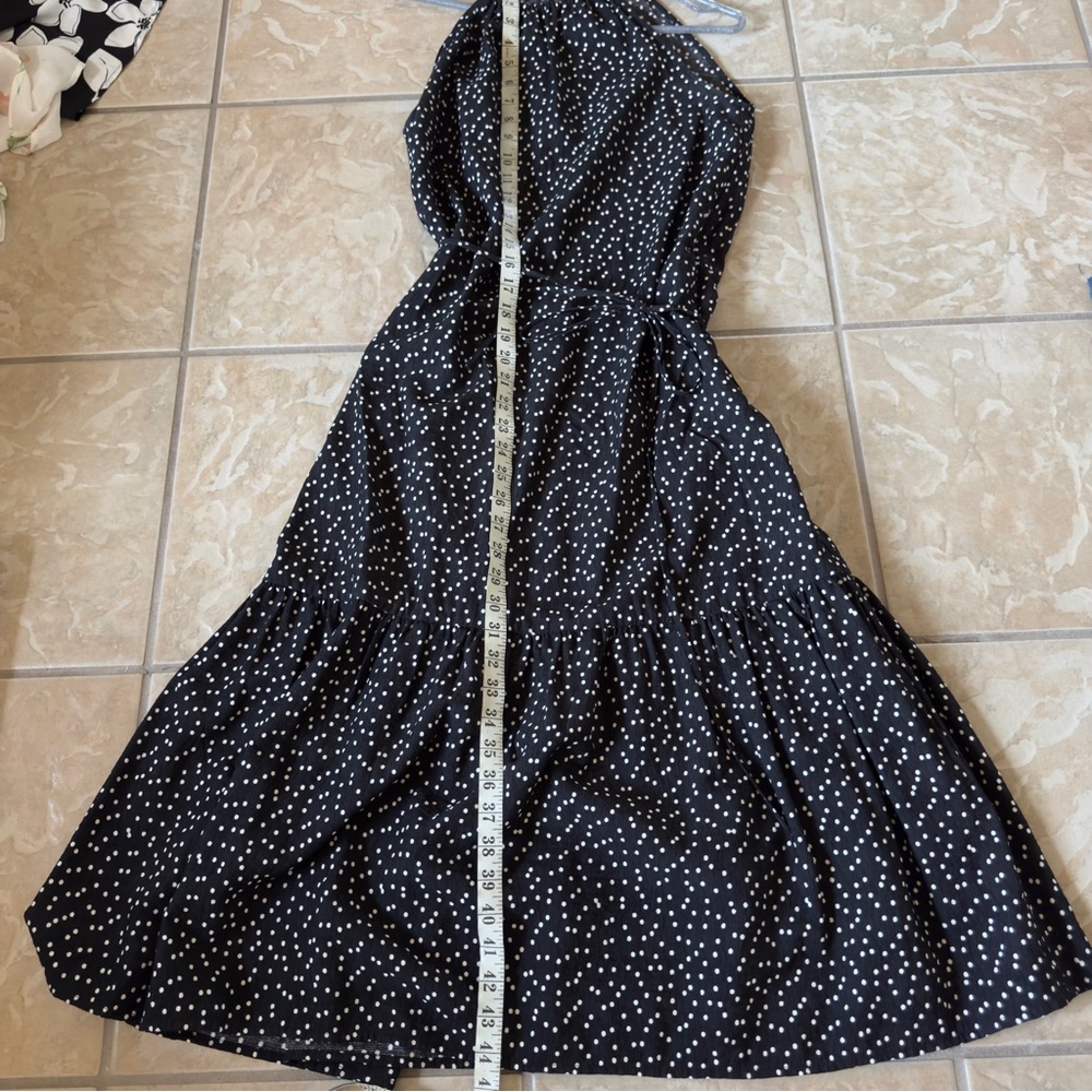 Banana Republic Black and White Polka Dot Midi Dress - Picture 6 of 7